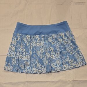 Tommy Bahama Everyday Active Women NWOT Blue‎ Floral Pleated Skort Tennis Golf L